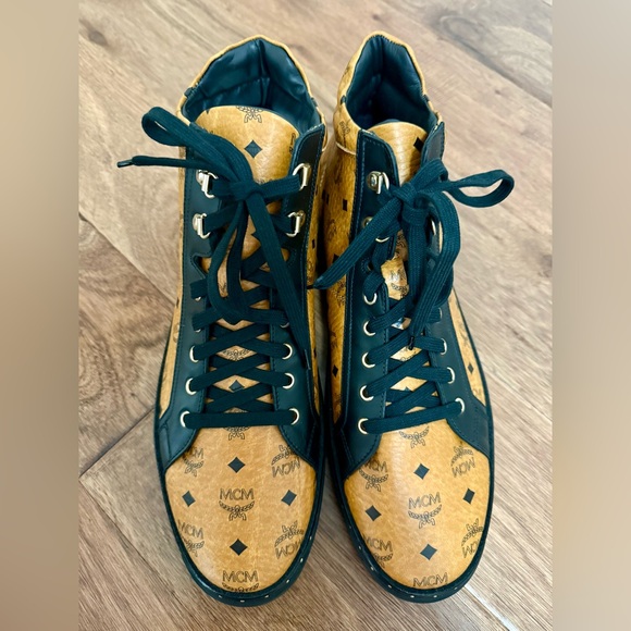 MCM High-Top Sneakers in Black and Brown - Picture 4 of 10